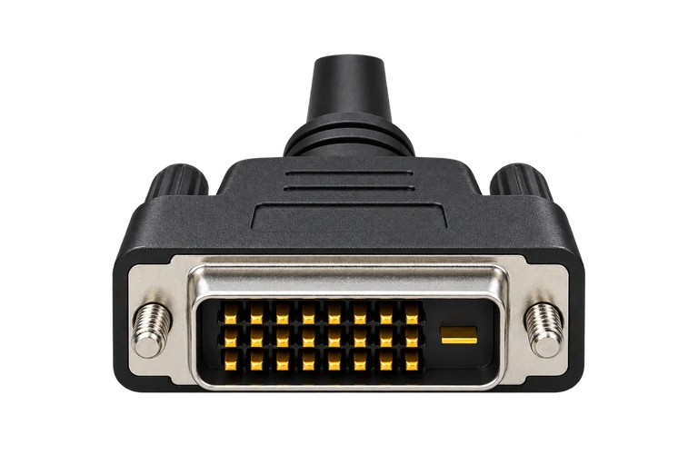 DVI-D デュアルリンクのケーブル側の先端を正面から見たイメージ画像。接点の構成は24＋1。
