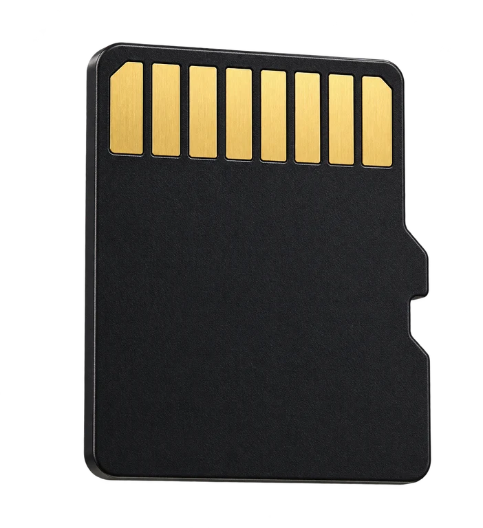 カメラ本体への録画に使う小型のmicroSDメモリーカード